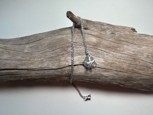 Genuine Lake Superior Sea Glass Charm Zen Boho Necklace