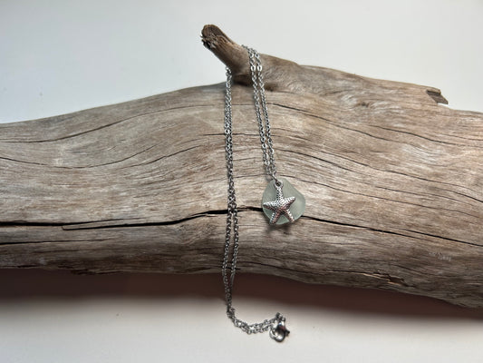 Genuine Lake Superior Sea Glass Charm Zen Boho Necklace