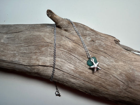 Genuine Lake Superior Sea Glass Charm Zen Boho Necklace