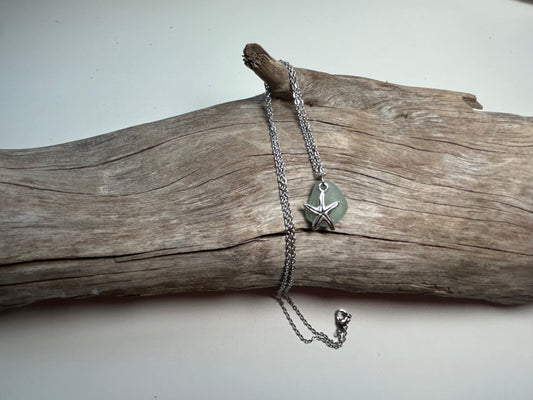 Genuine Lake Superior Sea Glass Charm Zen Boho Necklace