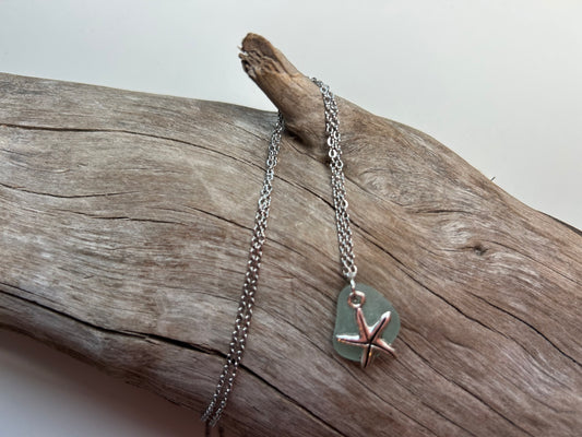 Genuine Lake Superior Sea Glass Charm Zen Boho Necklace