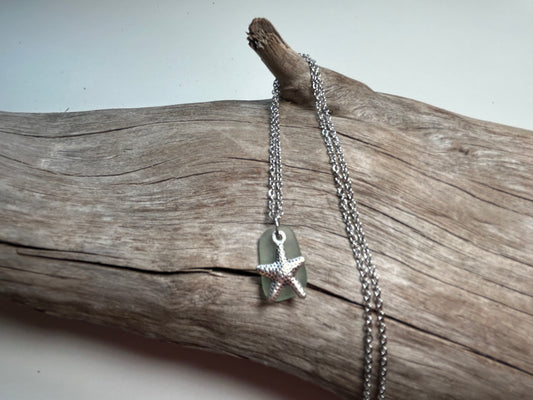 Genuine Lake Superior Sea Glass Charm Zen Boho Necklace