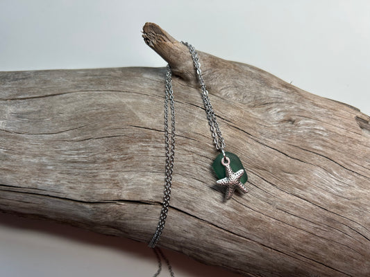 Genuine Lake Superior Sea Glass Charm Zen Boho Necklace