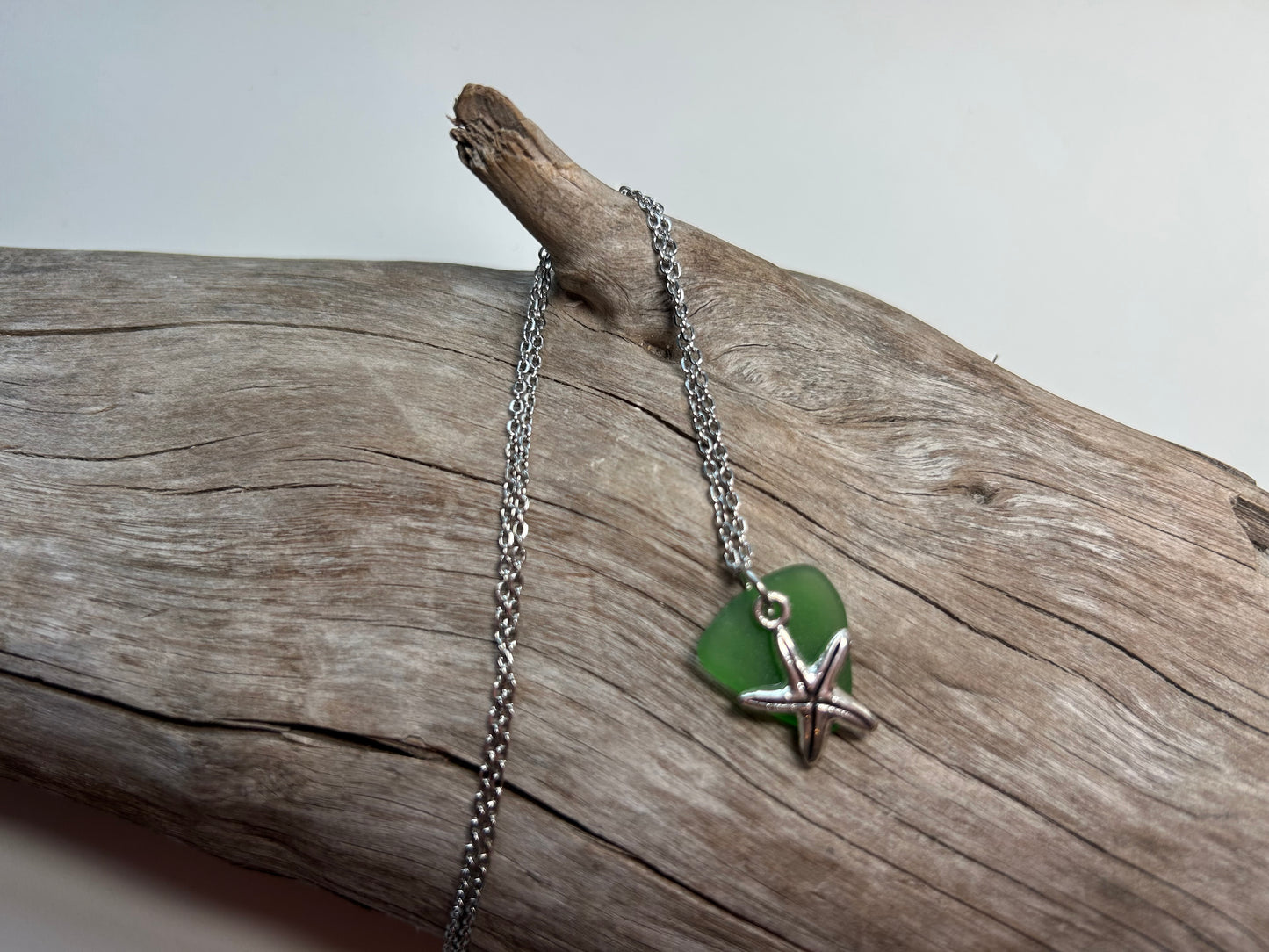 Genuine Lake Superior Sea Glass Charm Zen Boho Necklace