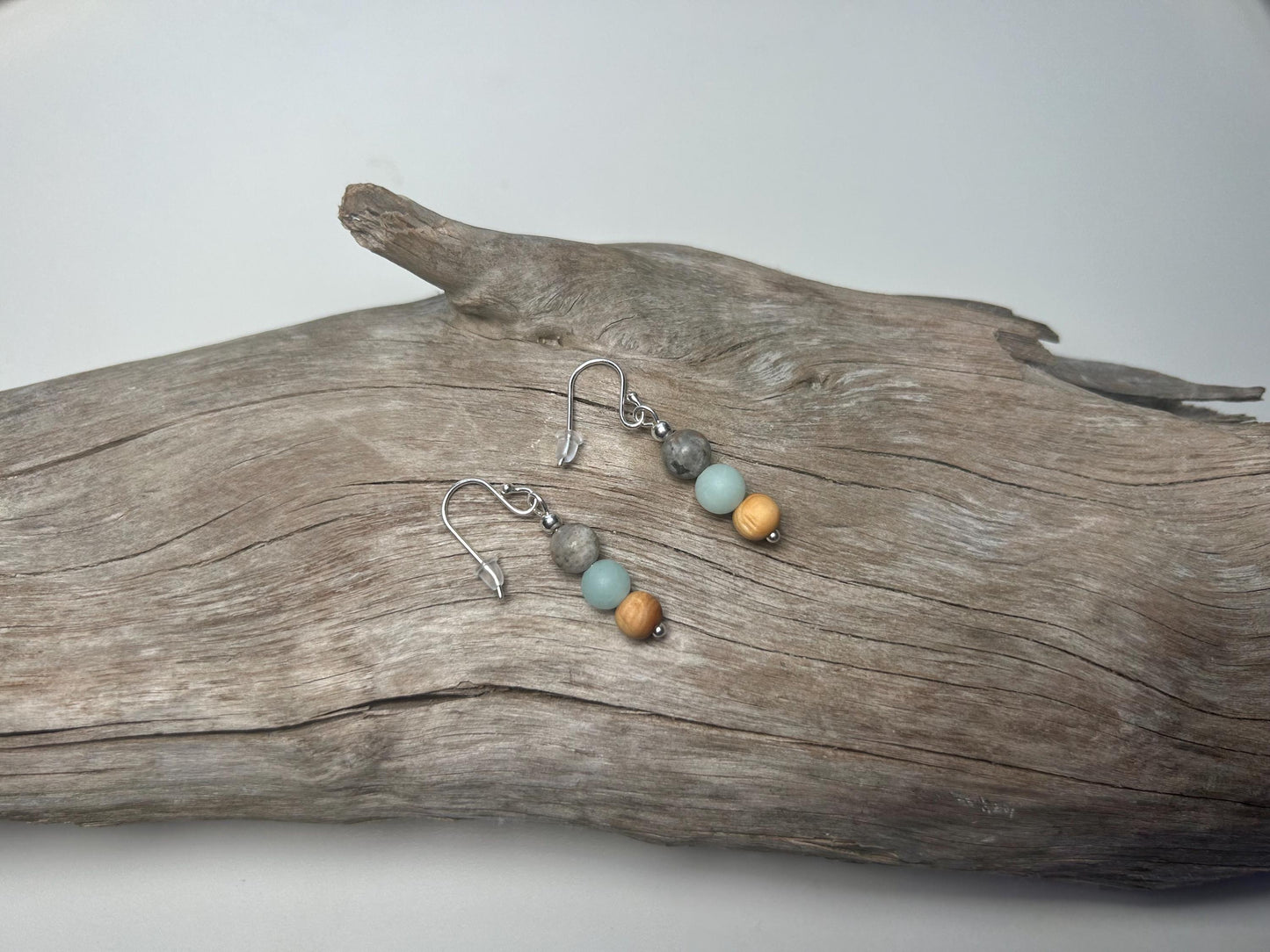 Lake Superior Yooperlite Amazonite UV Pendant 925 Sterling Silver Boho Zen Earrings